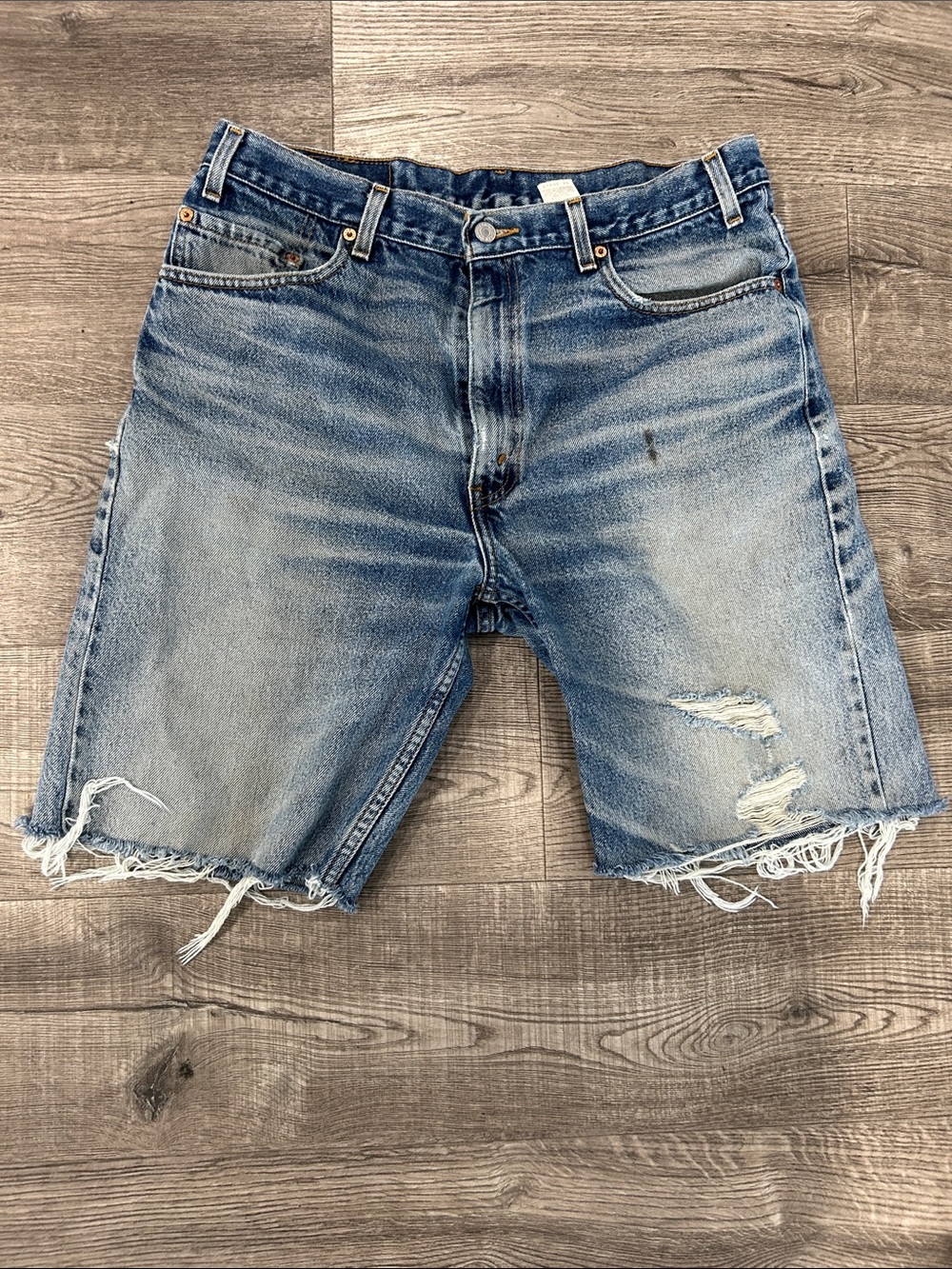 *Vintage Levi's Light Blue Distressed Denim Shorts